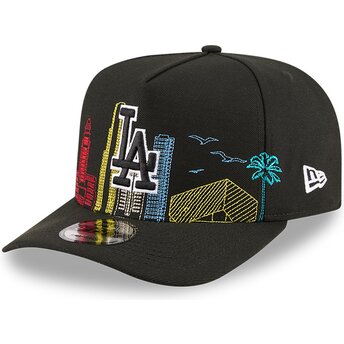 Casquette courbée noire snapback 9FIFTY A Frame Precurved Skyline Los Angeles Dodgers MLB New Era