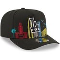 casquette-courbee-noire-snapback-9fifty-a-frame-precurved-skyline-los-angeles-dodgers-mlb-new-era