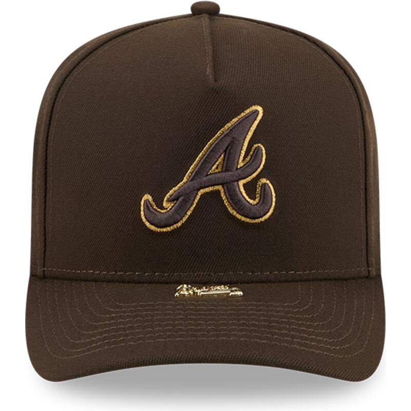 cappello-curvo-marrone-snapback-9fifty-a-frame-precurved-visor-pin-dei-atlanta-braves-mlb-di-new-era