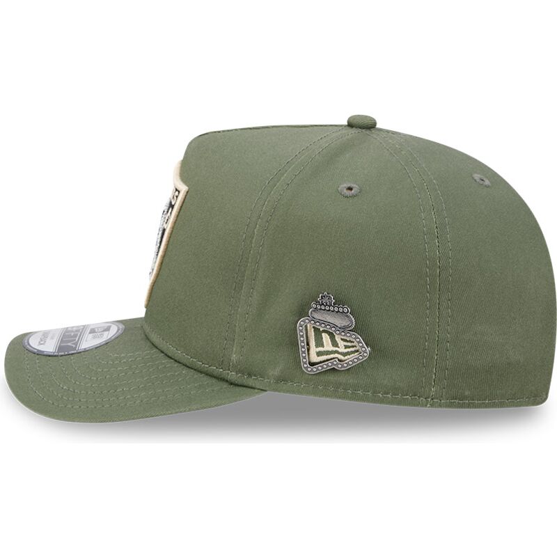 mutzen-gebogen-grun-snapback-9fifty-a-frame-precurved-side-pin-der-las-vegas-raiders-nfl-von-new-era