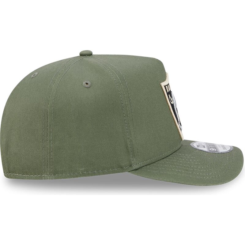 mutzen-gebogen-grun-snapback-9fifty-a-frame-precurved-side-pin-der-las-vegas-raiders-nfl-von-new-era