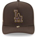 mutzen-gebogen-braun-snapback-9fifty-a-frame-precurved-visor-pin-der-los-angeles-dodgers-mlb-von-new-era