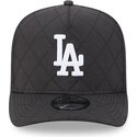 cappello-curvo-nero-snapback-9fifty-a-frame-precurved-checkered-dei-los-angeles-dodgers-mlb-di-new-era
