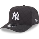 cappello-curvo-nero-snapback-9fifty-a-frame-precurved-checkered-dei-new-york-yankees-mlb-di-new-era