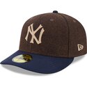 cappello-curvo-marrone-aderente-59fifty-precurved-dei-new-york-yankees-mlb-di-new-era