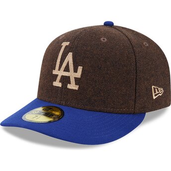 Cappello curvo marrone aderente 59FIFTY Precurved dei Los Angeles Dodgers MLB di New Era