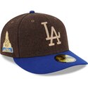 casquette-courbee-marron-et-bleue-ajustee-59fifty-precurved-los-angeles-dodgers-mlb-new-era