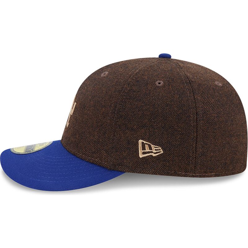 cappello-curvo-marrone-aderente-59fifty-precurved-dei-los-angeles-dodgers-mlb-di-new-era