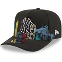 casquette-courbee-noire-snapback-9fifty-a-frame-precurved-skyline-new-york-yankees-mlb-new-era