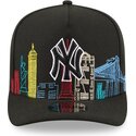 mutzen-gebogen-schwarz-snapback-9fifty-a-frame-precurved-skyline-der-new-york-yankees-mlb-von-new-era
