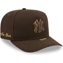 cappello-curvo-marrone-snapback-9fifty-a-frame-precurved-visor-pin-dei-new-york-yankees-mlb-di-new-era