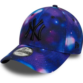Mützen gebogen mehrfarbig snapback für Kinder 9FORTY All Over Print Space der New York Yankees MLB von New Era
