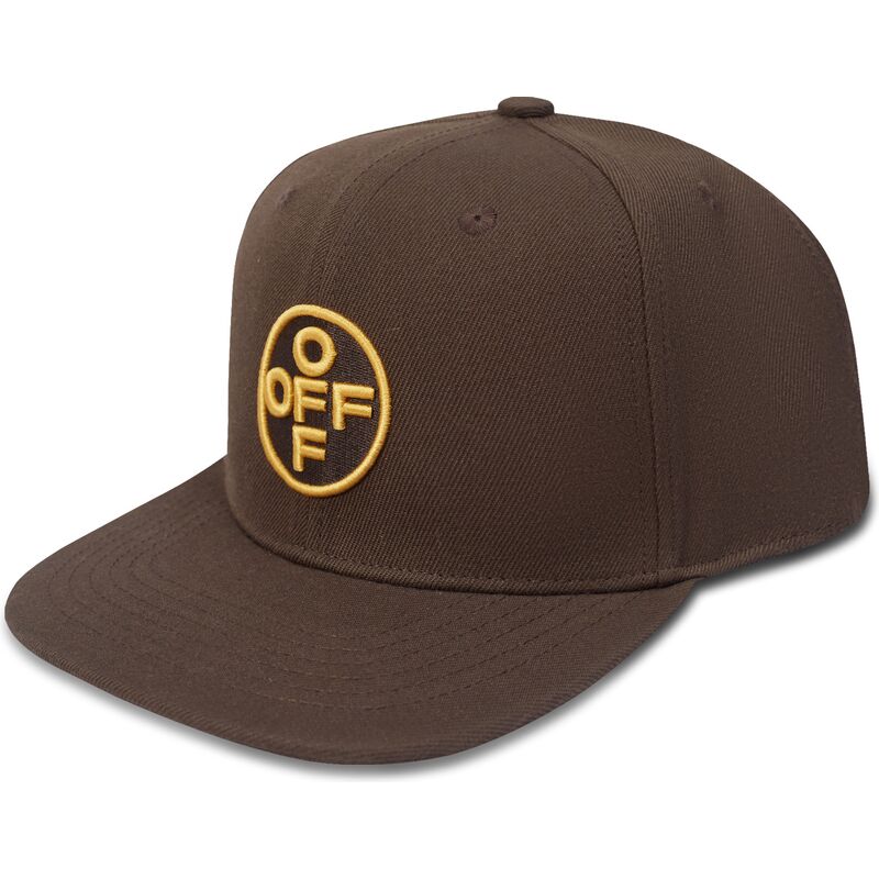 mutzen-flach-braun-snapback-off-embroidered-twill-von-l-ab-c-o-off-white