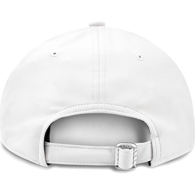 cappello-curvo-bianco-cinghia-regolabile-clamp-arrows-pu-leather-di-l-ab-c-o-off-white cappello-curvo-bianco-cinghia-regolabile-clamp-arrows-pu-leather-di-l-ab-c-o-off-white