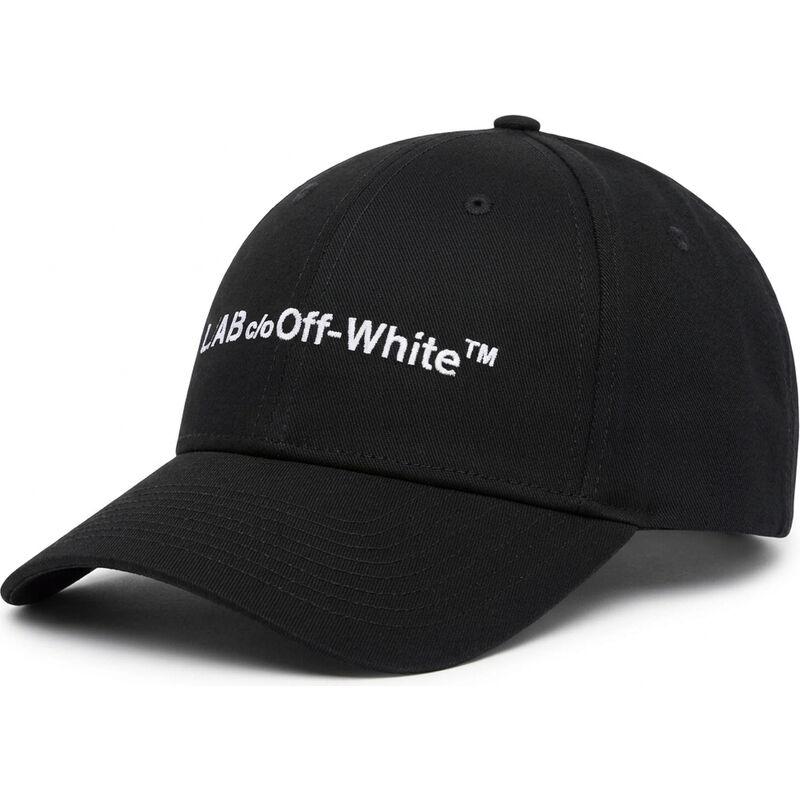 casquette-courbee-noire-ajustable-horizontal-embroidered-twill-l-ab-c-o-off-white casquette-courbee-noire-ajustable-horizontal-embroidered-twill-l-ab-c-o-off-white