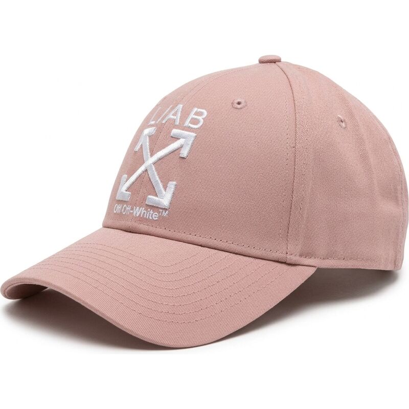 cappello-curvo-rosa-cinghia-regolabile-clamp-arrows-twill-di-l-ab-c-o-off-white