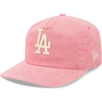 Cappello curvo rosa cinghia regolabile 19TWENTY Precurved Corduroy Pastel dei Los Angeles Dodgers MLB di New Era