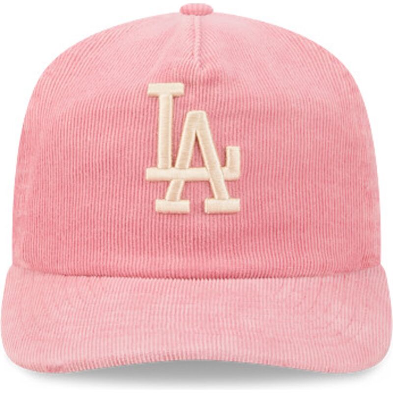 mutzen-gebogen-rosa-verstellbares-band-19twenty-precurved-corduroy-pastel-der-los-angeles-dodgers-mlb-von-new-era