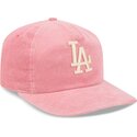 cappello-curvo-rosa-cinghia-regolabile-19twenty-precurved-corduroy-pastel-dei-los-angeles-dodgers-mlb-di-new-era