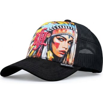 Cappello curvo nero snapback Nº235 Apache di Rock’nFreeLife