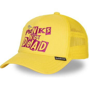 Mützen gebogen gelb snapback Nº294 Punks Not Dead von Rock’nFreeLife