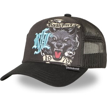 Cappello curvo nero snapback N°266 Chained Wolf di Rock’nFreeLife