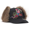 casquette-courbee-noire-ajustee-crawling-dragon-trapper-ed-hardy