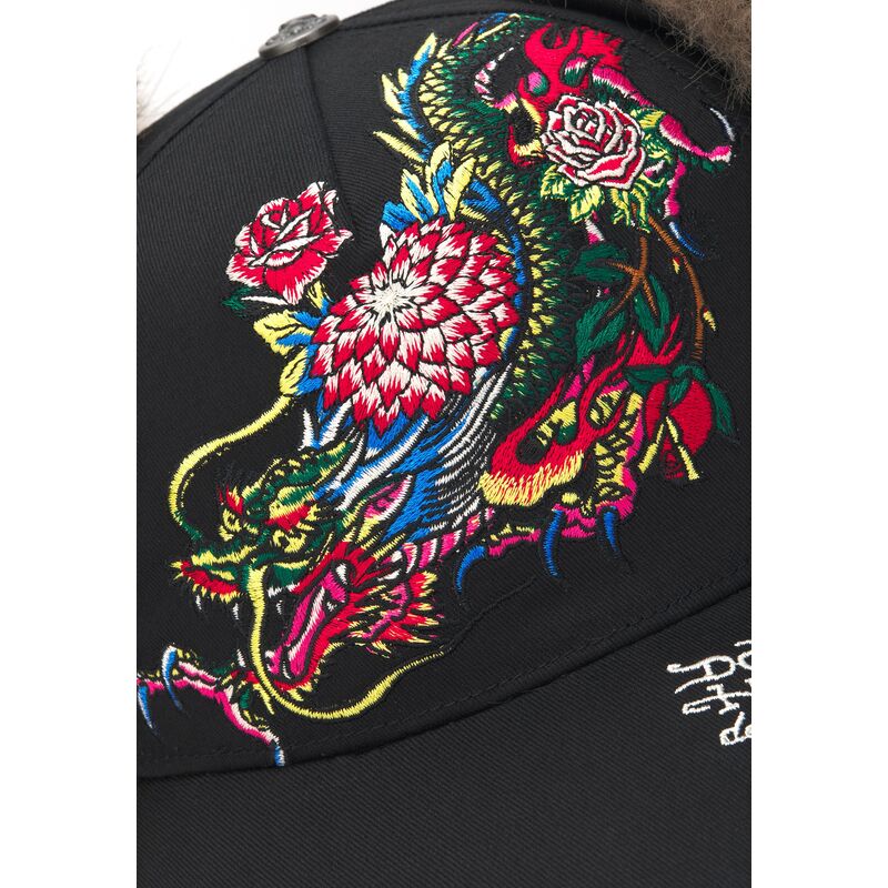 cappello-curvo-nero-aderente-crawling-trapper-di-ed-hardy