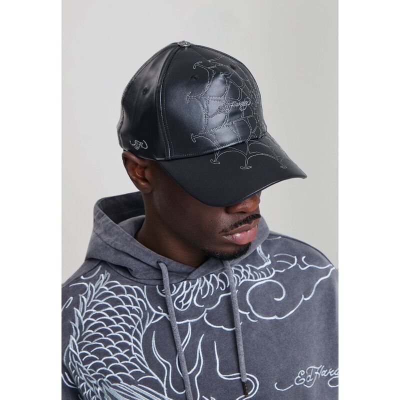 casquette-courbee-noire-ajustable-spiderweb-pu-leather-ed-hardy casquette-courbee-noire-ajustable-spiderweb-pu-leather-ed-hardy
