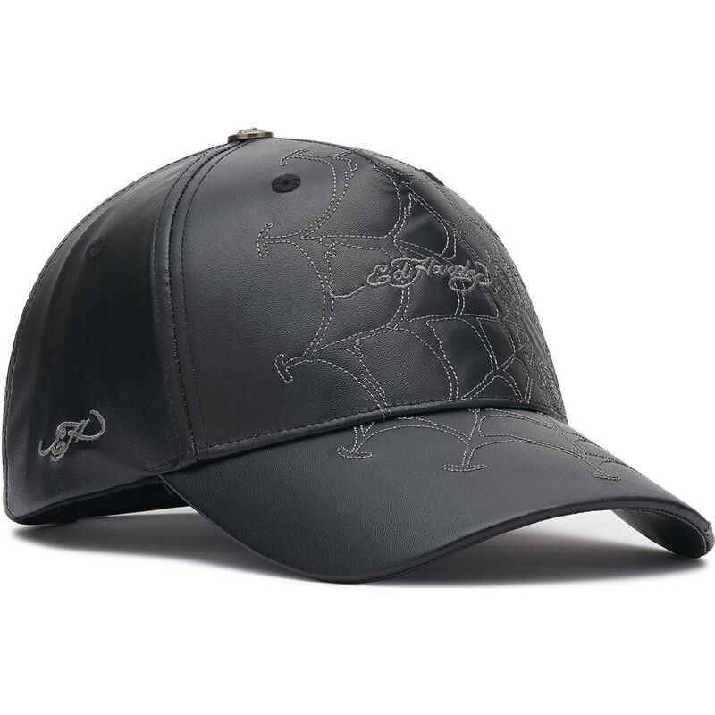 mutzen-gebogen-schwarz-verstellbares-band-spiderweb-pu-leather-von-ed-hardy mutzen-gebogen-schwarz-verstellbares-band-spiderweb-pu-leather-von-ed-hardy