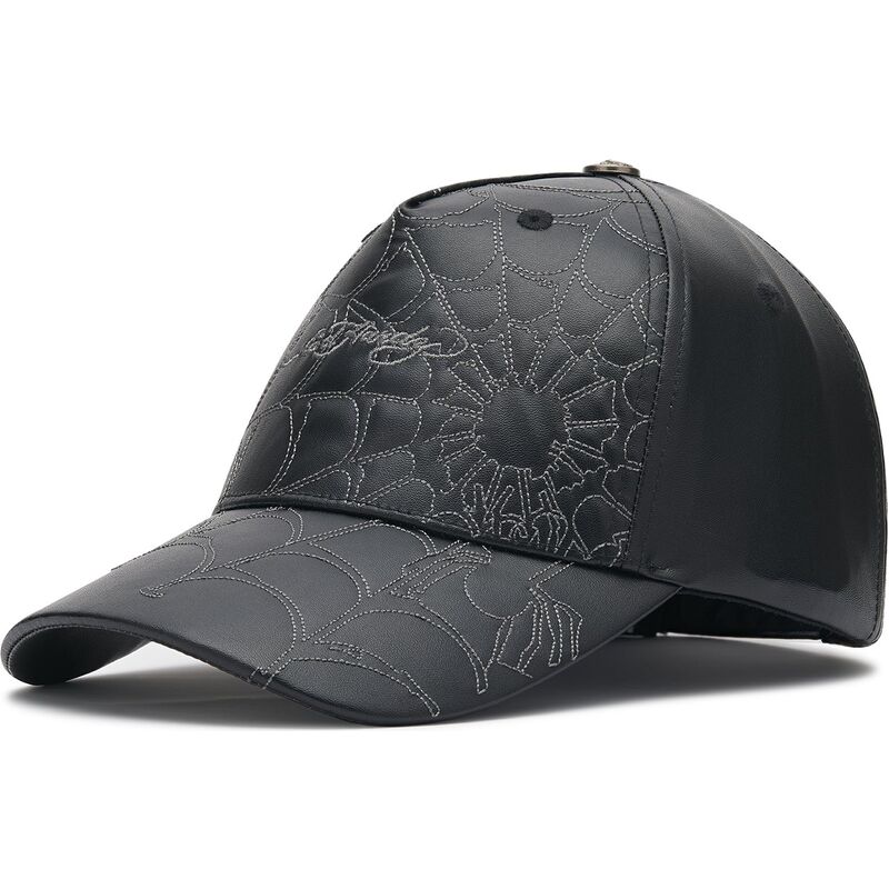 casquette-courbee-noire-ajustable-spiderweb-pu-leather-ed-hardy casquette-courbee-noire-ajustable-spiderweb-pu-leather-ed-hardy