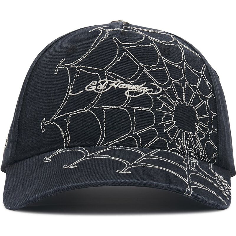 casquette-courbee-noire-et-blanche-ajustable-spiderweb-ed-hardy