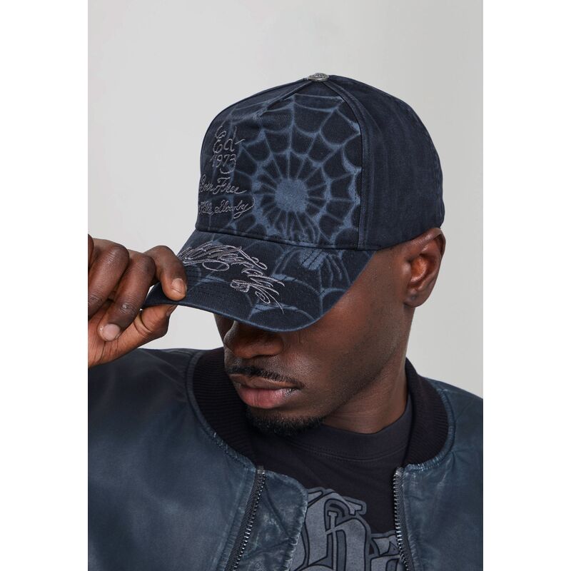 mutzen-gebogen-schwarz-snapback-spiderweb-von-ed-hardy