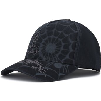 Cappello curvo nero snapback Spiderweb di Ed Hardy