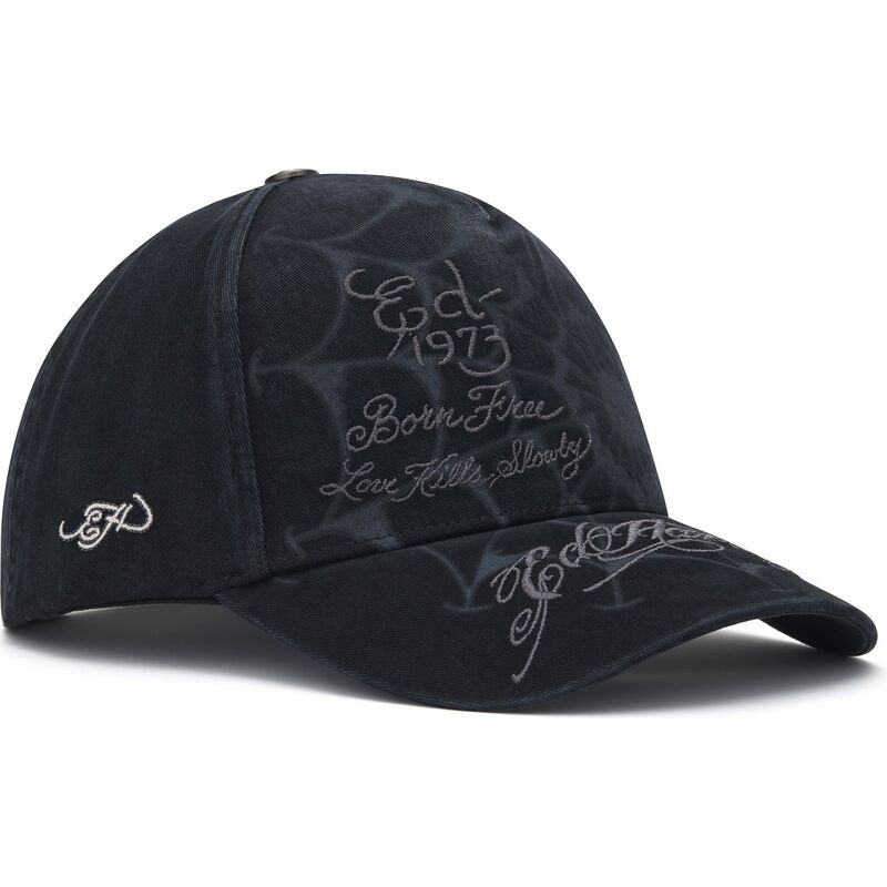 cappello-curvo-nero-snapback-spiderweb-di-ed-hardy