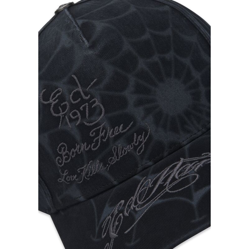 cappello-curvo-nero-snapback-spiderweb-di-ed-hardy