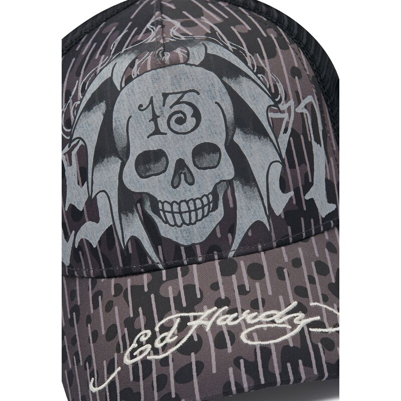 casquette-trucker-noire-13-skull-ed-hardy casquette-trucker-noire-13-skull-ed-hardy