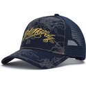 casquette-trucker-bleue-marine-outline-dragons-ed-hardy