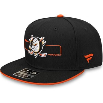 Cappello piatto nero snapback Structured dei Anaheim Ducks NHL di Fanatics