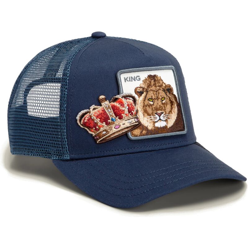 casquette-trucker-bleue-lion-royal-stay-royal-sidekick-the-farm-goorin-bros