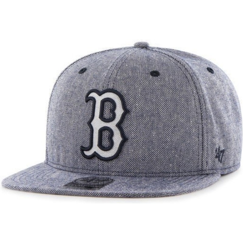 47-brand-flat-brim-denim-mlb-boston-red-sox-snapback-cap-marineblau