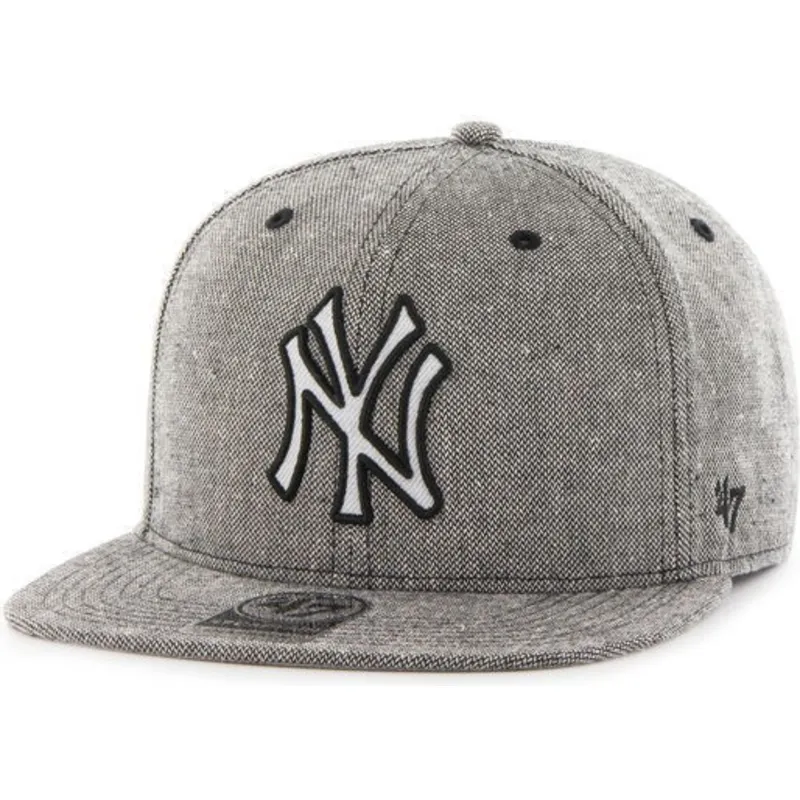 cappelli-piatta-nero-snapback-tejido-vaquero-dei-new-york-yankees-mlb-di-47-brand