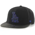 cappello-snapback-piatto-nero-liscio-mlb-los-angeles-dodgers-di-47-brand