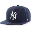 plaska-czapka-ciemnoniebieska-snapback-gladki-mlb-new-york-yankees-47-brand