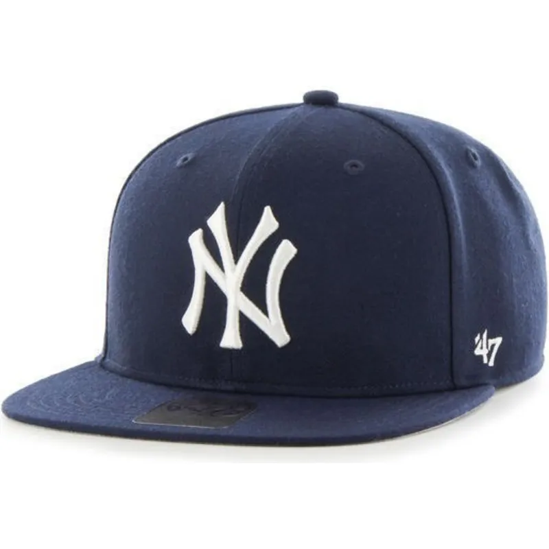 cappello-piatto-blu-navy-snapback-liscio-di-mlb-new-york-yankees-di-47-brand