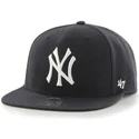 cappello-piatto-blu-navy-snapback-liscio-mlb-new-york-yankees-di-47-brand