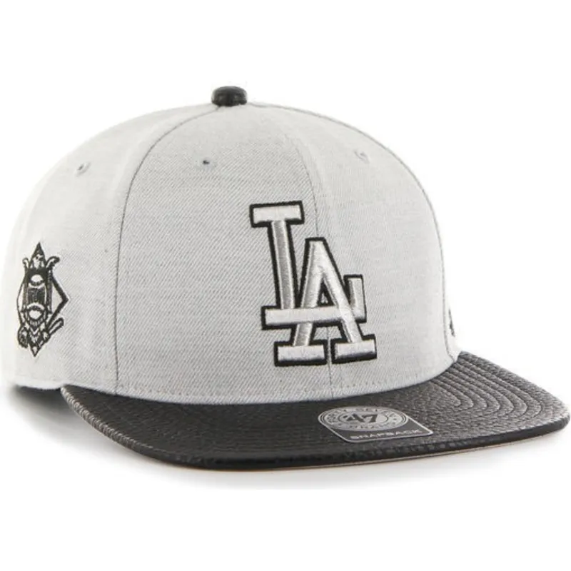 cappelli-piatta-grigio-snapback-lisa-lateral-dei-los-angeles-dodgers-mlb-di-47-brand