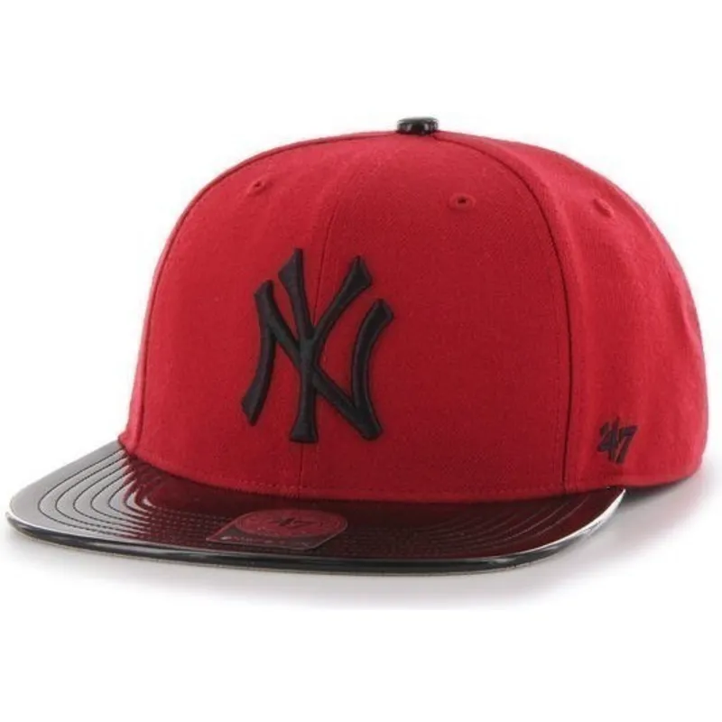 cappelli-piatta-rosso-snapback-brillante-dei-new-york-yankees-mlb-di-47-brand cappelli-piatta-rosso-snapback-brillante-dei-new-york-yankees-mlb-di-47-brand