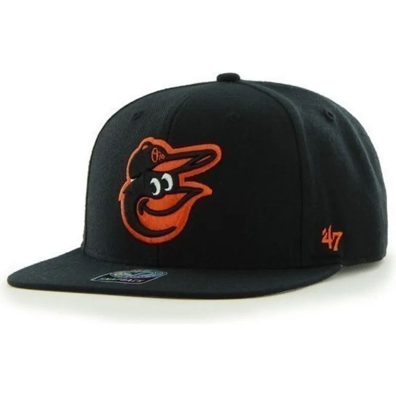 cappelli-piatta-nero-snapback-lisa-lateral-dei-baltimore-orioles-mlb-di-47-brand cappelli-piatta-nero-snapback-lisa-lateral-dei-baltimore-orioles-mlb-di-47-brand