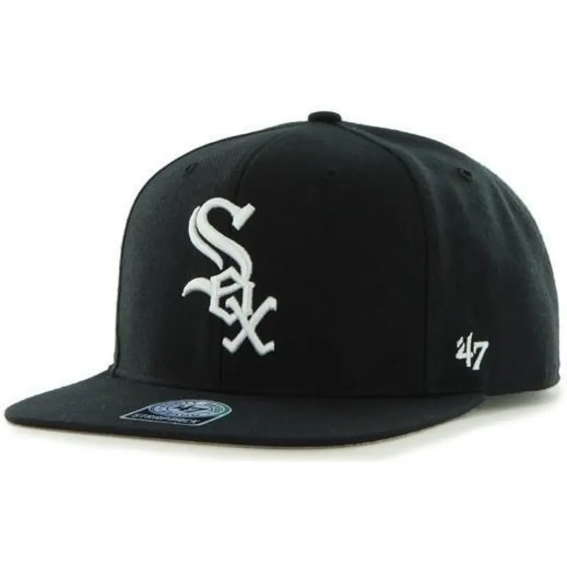cappelli-piatta-nero-snapback-lisa-lateral-dei-chicago-white-sox-mlb-di-47-brand